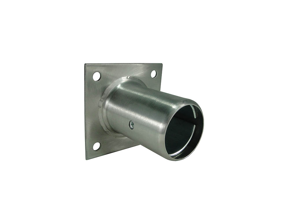 Conector con platina en acero inoxidable de pata de mesa con tablero para tubo 1.5/8in